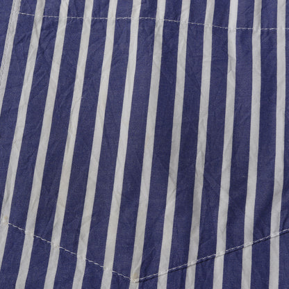 ブランドロゴ刺繍 腰巻き ストライプ オーバーサイズ ボタンシャツ (Crinkle Stripe Poplin Knotted Shirt)