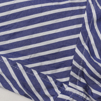 ブランドロゴ刺繍 腰巻き ストライプ オーバーサイズ ボタンシャツ (Crinkle Stripe Poplin Knotted Shirt)
