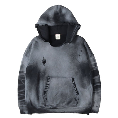 ダメージフェード加工 オーバーサイズ スウェットパーカー
