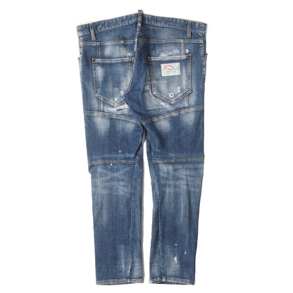 24SS ダメージリペア加工 立体裁断 ストレッチ バイカー デニムパンツ (TIDY BIKER JEAN)