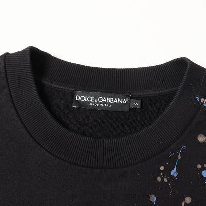 ペイント加工 フロッキーDGロゴ クルーネック スウェット