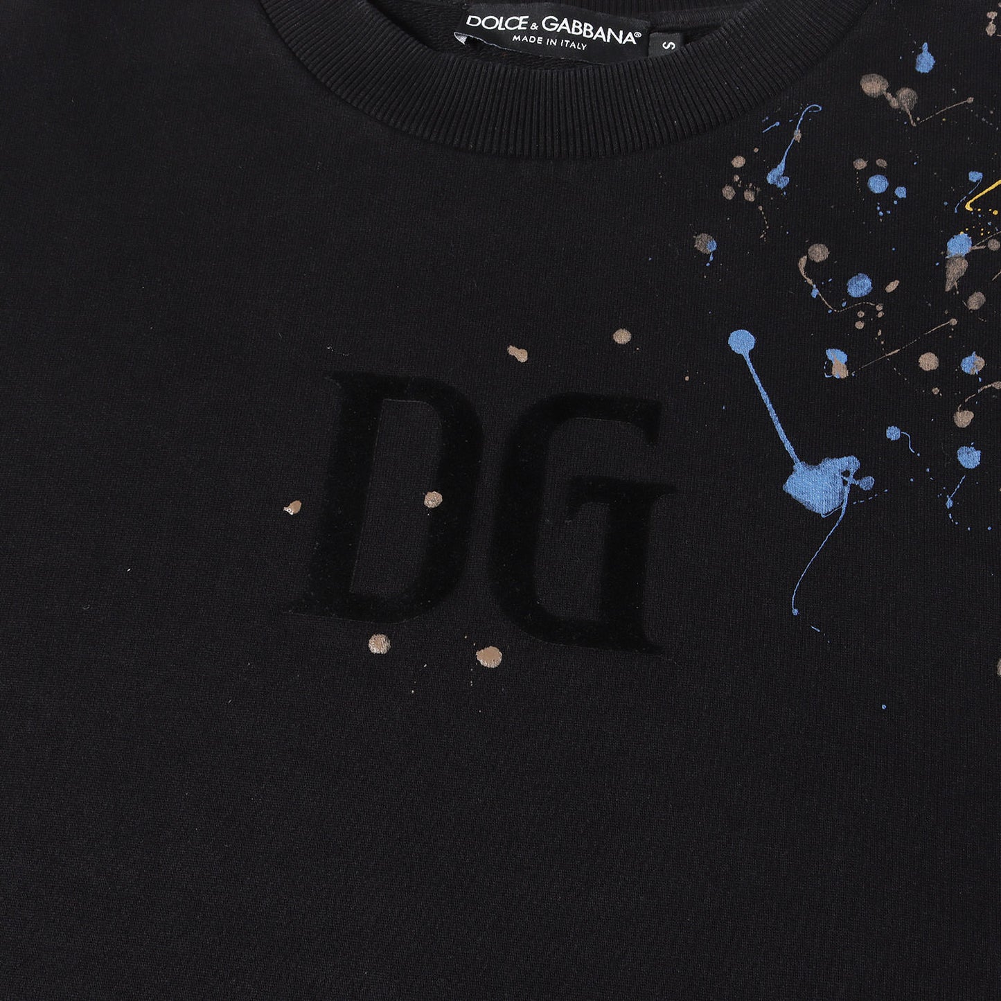ペイント加工 フロッキーDGロゴ クルーネック スウェット
