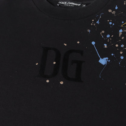 ペイント加工 フロッキーDGロゴ クルーネック スウェット