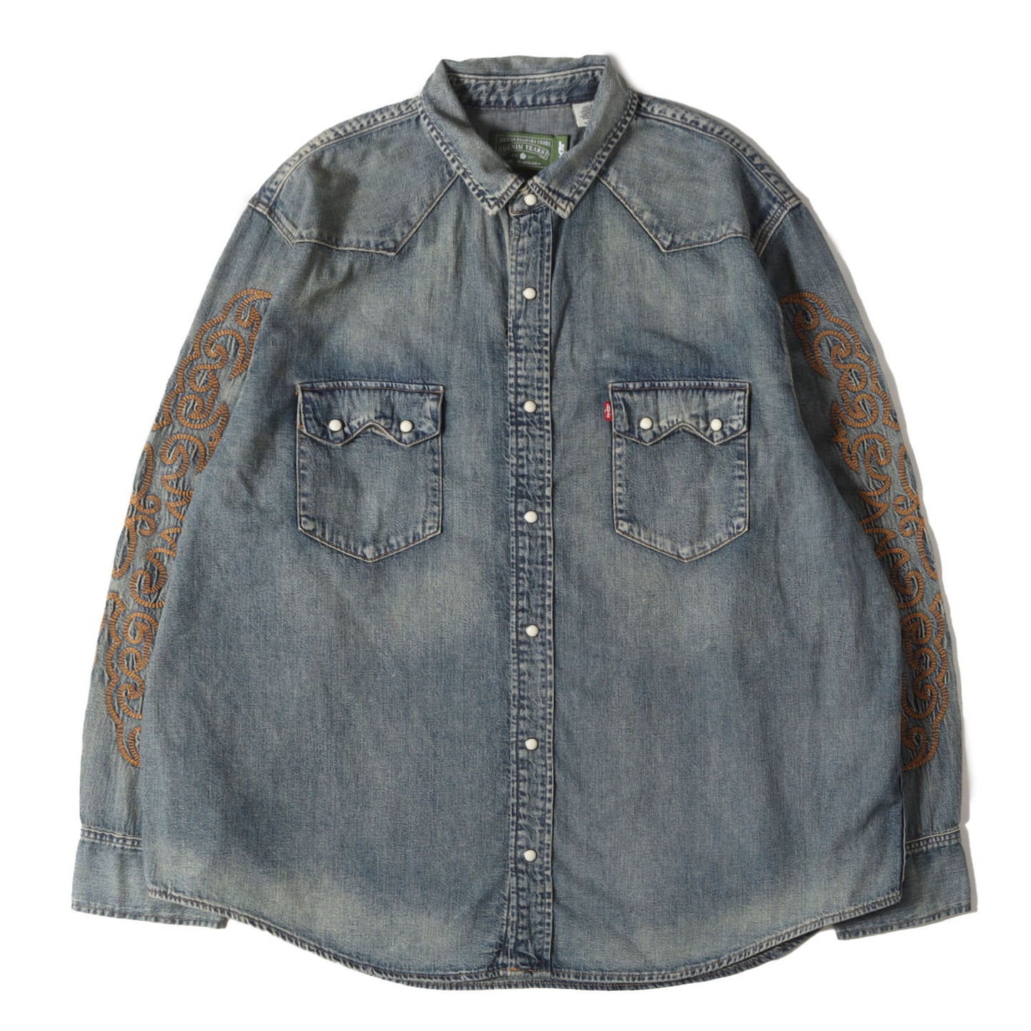 ×DENIM TEARS ヴィンテージ加工 ウエスタンステッチ スナップボタン デニムシャツ (Western Stitch Denim Shirt)