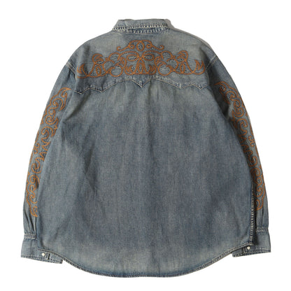 ×DENIM TEARS ヴィンテージ加工 ウエスタンステッチ スナップボタン デニムシャツ (Western Stitch Denim Shirt)