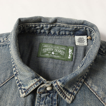×DENIM TEARS ヴィンテージ加工 ウエスタンステッチ スナップボタン デニムシャツ (Western Stitch Denim Shirt)