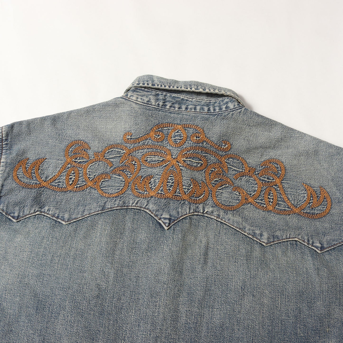 ×DENIM TEARS ヴィンテージ加工 ウエスタンステッチ スナップボタン デニムシャツ (Western Stitch Denim Shirt)
