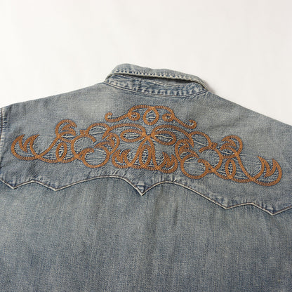×DENIM TEARS ヴィンテージ加工 ウエスタンステッチ スナップボタン デニムシャツ (Western Stitch Denim Shirt)