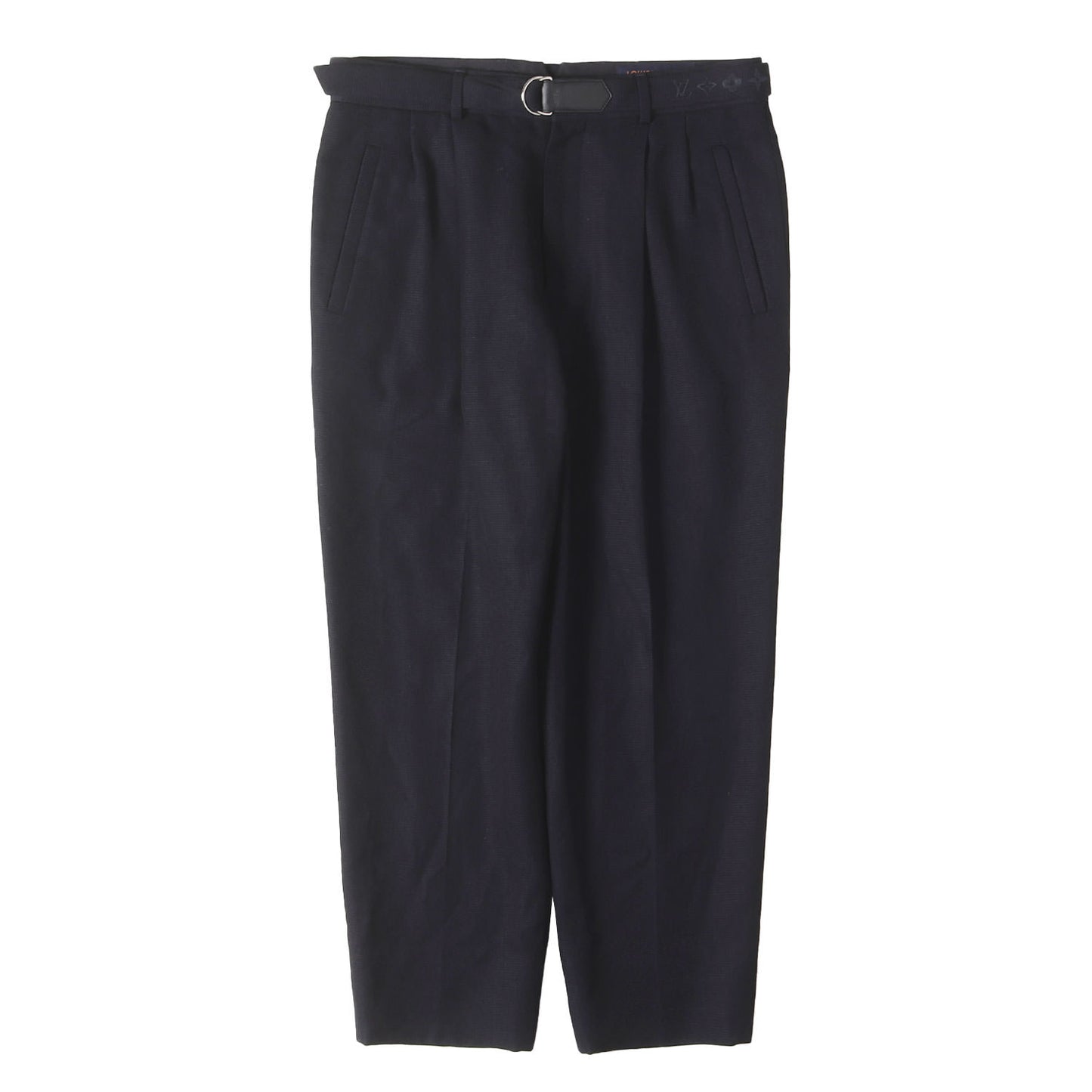 ダブルリングベルト付き ツータック ウール スラックス パンツ (HFP20WUGT 611N)