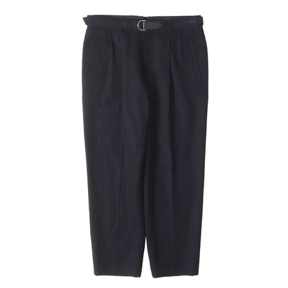 ダブルリングベルト付き ツータック ウール スラックス パンツ (HFP20WUGT 611N)