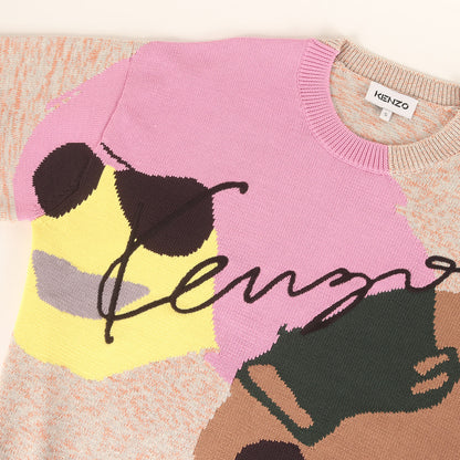 NIGO期 フェイスグラフィック クルーネック インターシャ ニット (Tribute lntarsia Long Jumper)