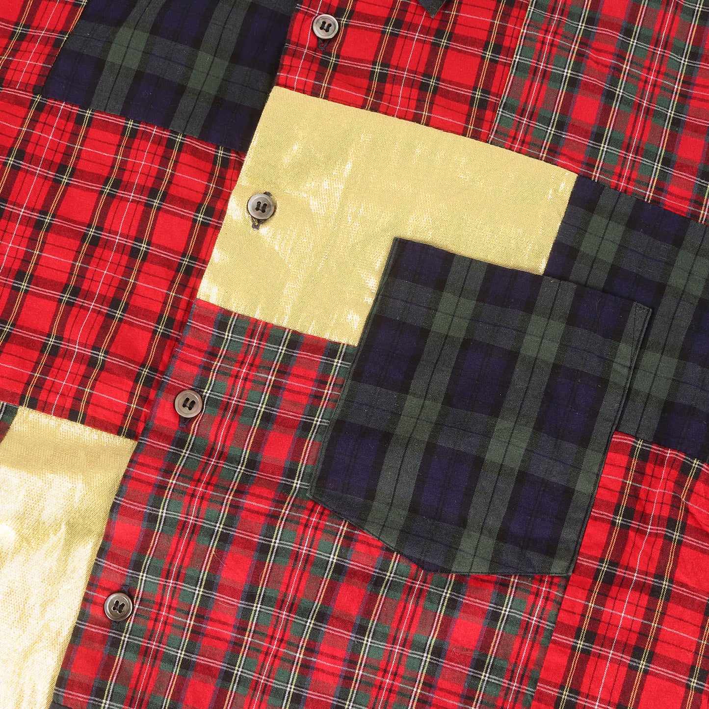 Decadance期 パッチワーク チェック コットン ボタンシャツ 2011年製