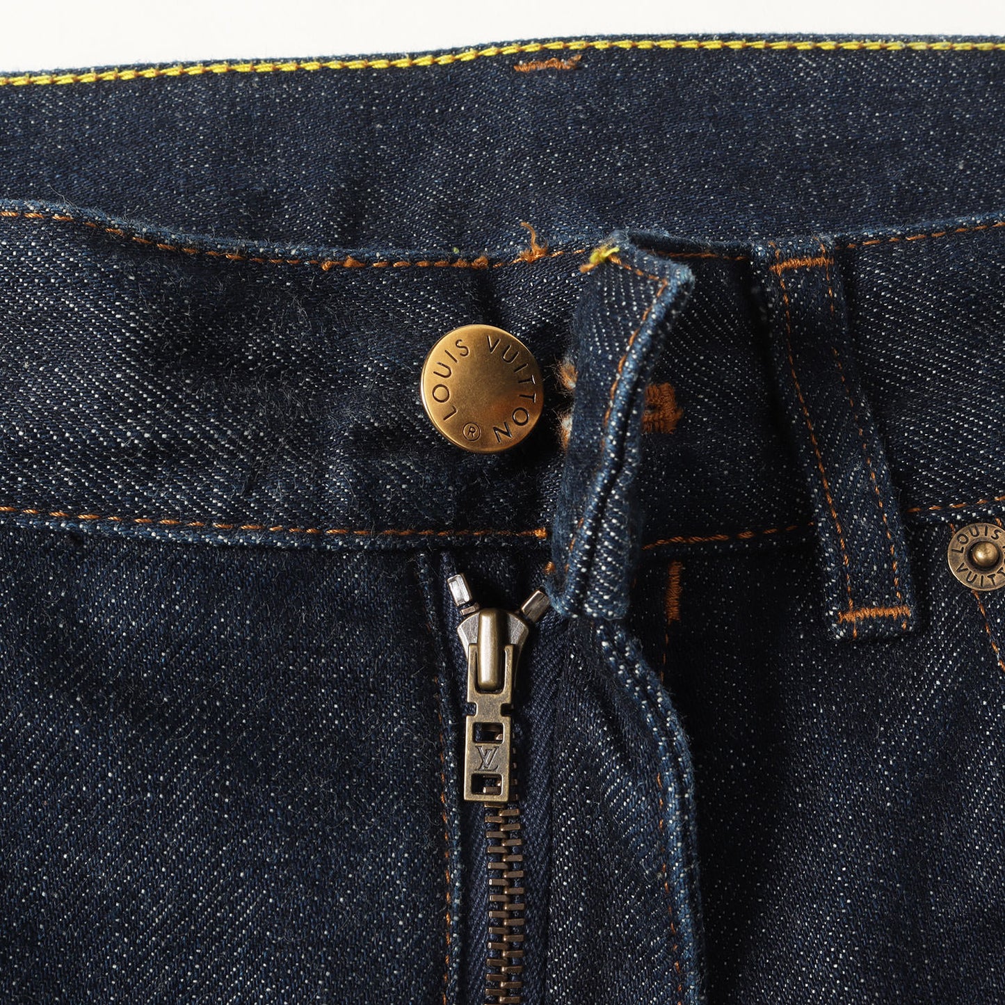 モノグラム レザーパッチ 5ポケット リジッド デニムパンツ 日本製