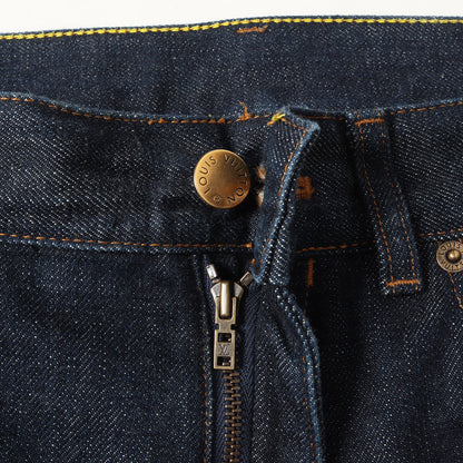 モノグラム レザーパッチ 5ポケット リジッド デニムパンツ 日本製