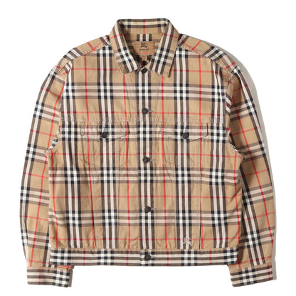 22SS ×BURBERRY ロゴ刺繍 ノバチェック デニム トラッカージャケット (Denim Trucker Jacket)