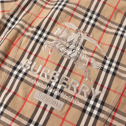 22SS ×BURBERRY ロゴ刺繍 ノバチェック デニム トラッカージャケット (Denim Trucker Jacket)