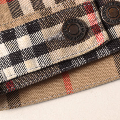 22SS ×BURBERRY ロゴ刺繍 ノバチェック デニム トラッカージャケット (Denim Trucker Jacket)