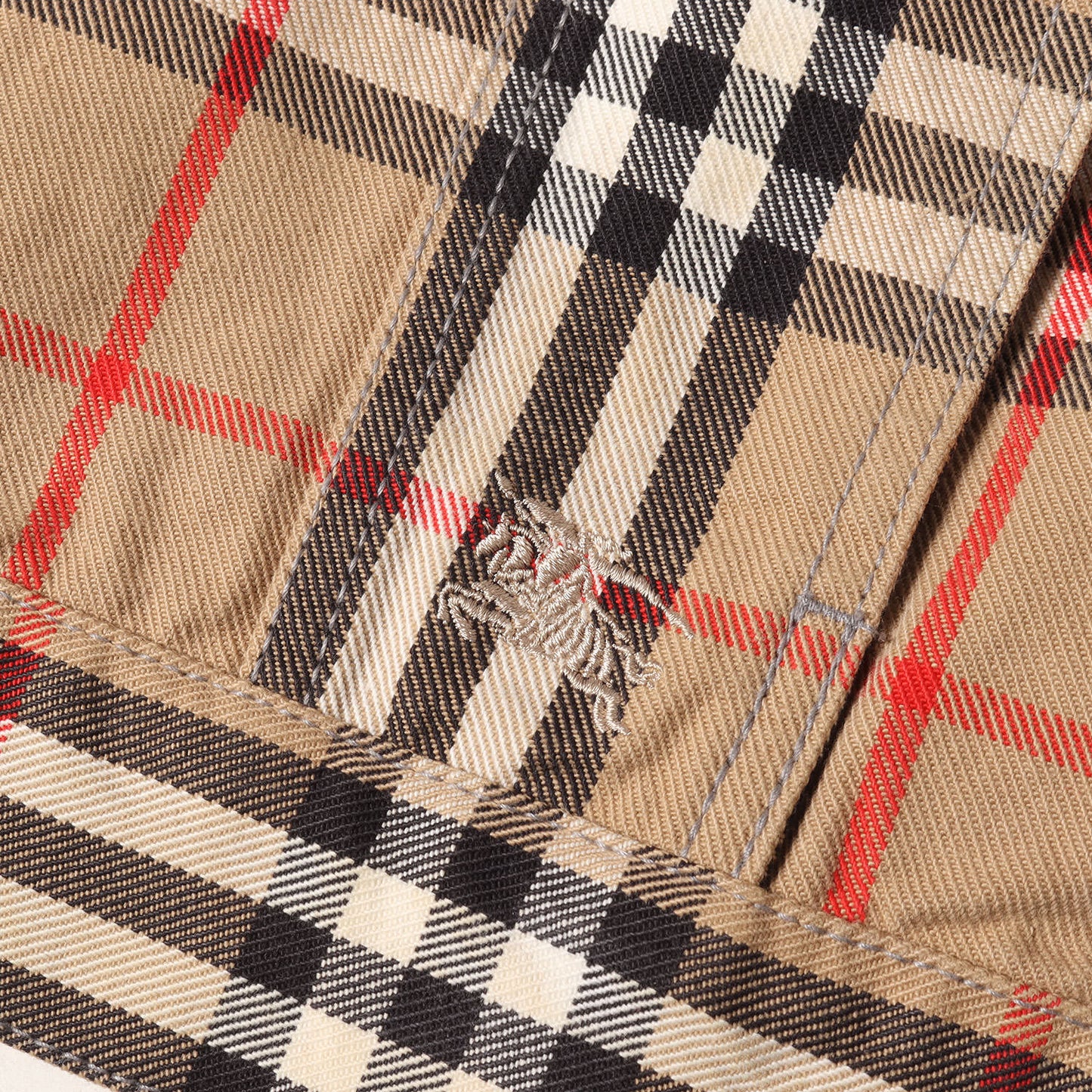 22SS ×BURBERRY ロゴ刺繍 ノバチェック デニム トラッカージャケット (Denim Trucker Jacket)