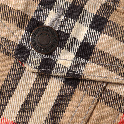 22SS ×BURBERRY ロゴ刺繍 ノバチェック デニム トラッカージャケット (Denim Trucker Jacket)
