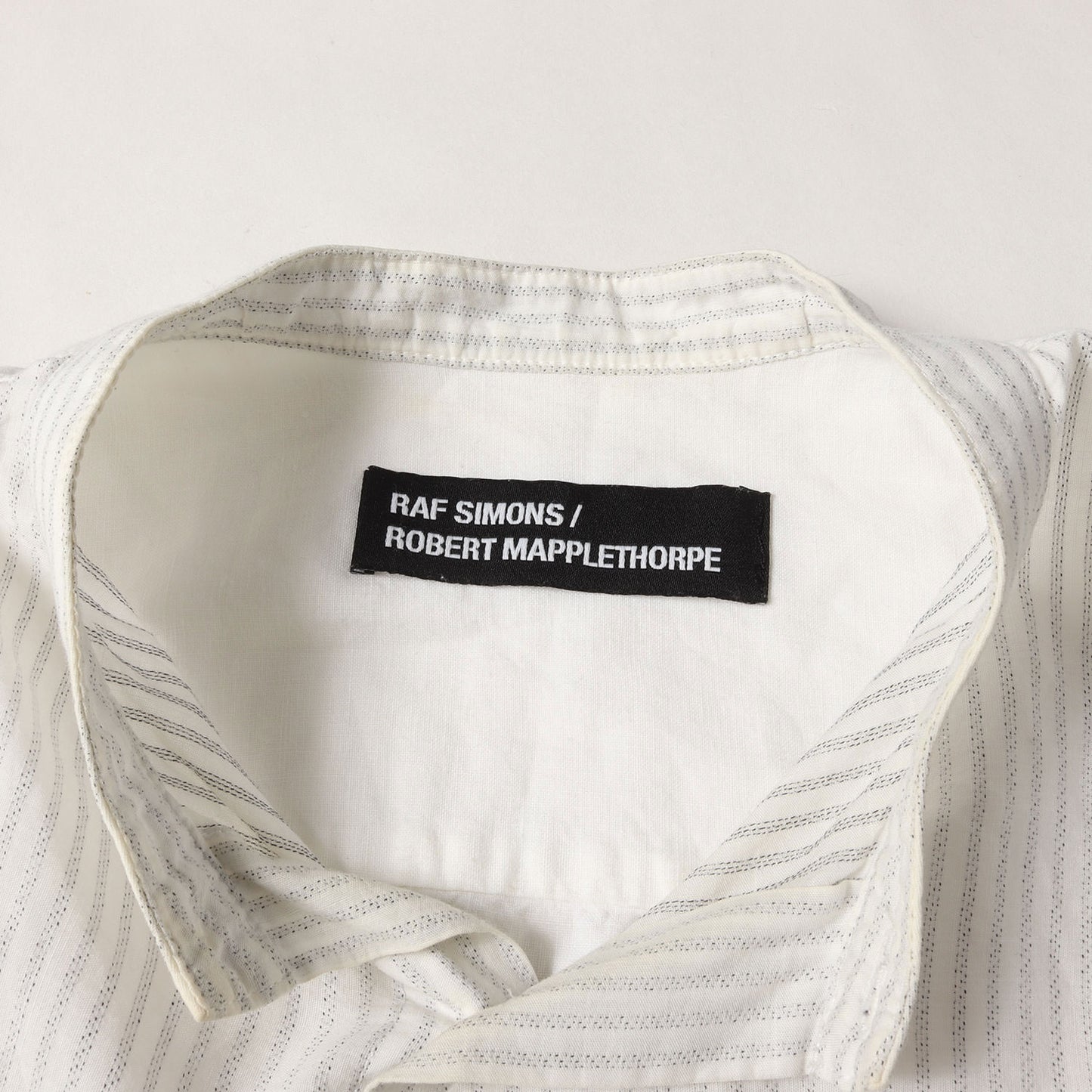 17SS ×ROBERT MAPPLETHORPE 転写フォト オーバーサイズ コットン バンドカラー ボタン シャツ