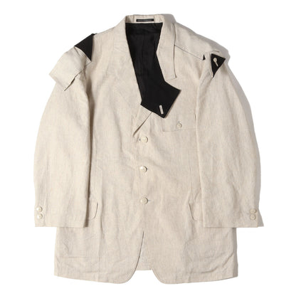 ピンストライプ リネンコットン 3B ジャケット (HG-J38-321) yohji yamamoto pour homme