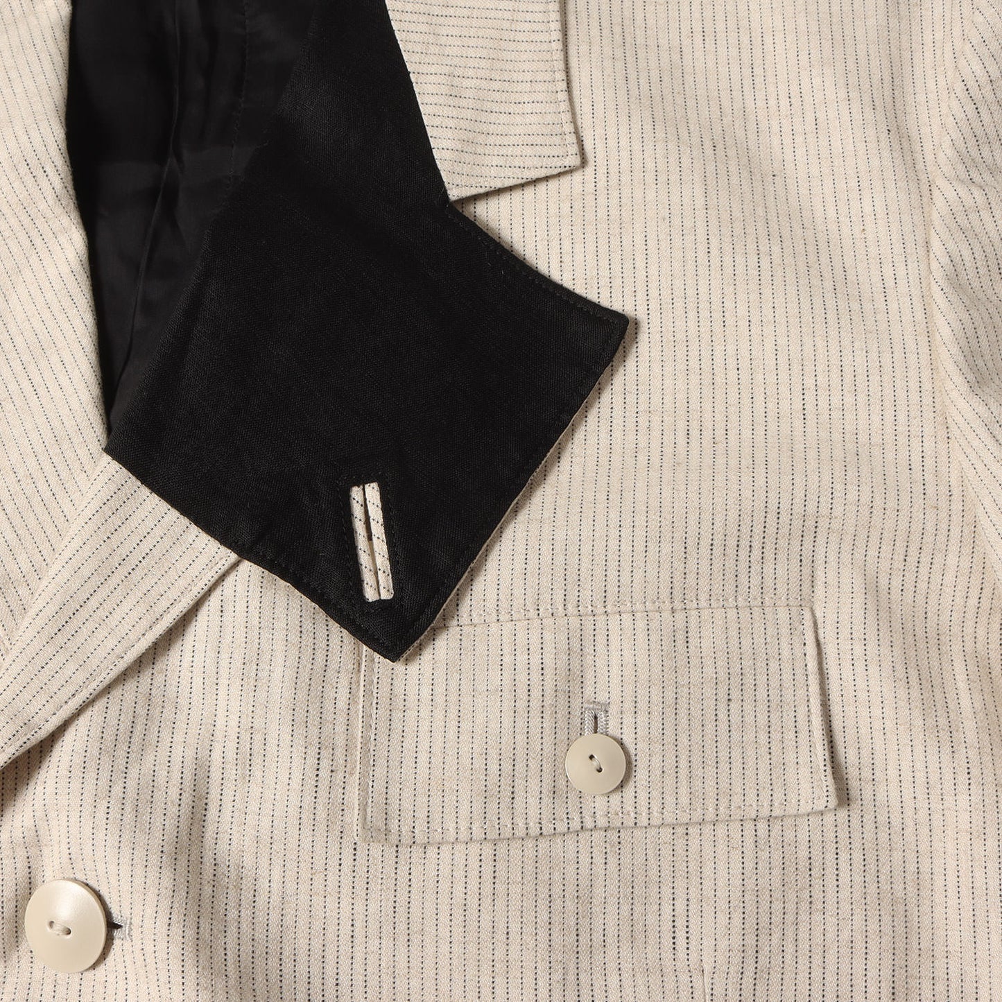 ピンストライプ リネンコットン 3B ジャケット (HG-J38-321) yohji yamamoto pour homme