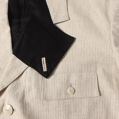 ピンストライプ リネンコットン 3B ジャケット (HG-J38-321) yohji yamamoto pour homme