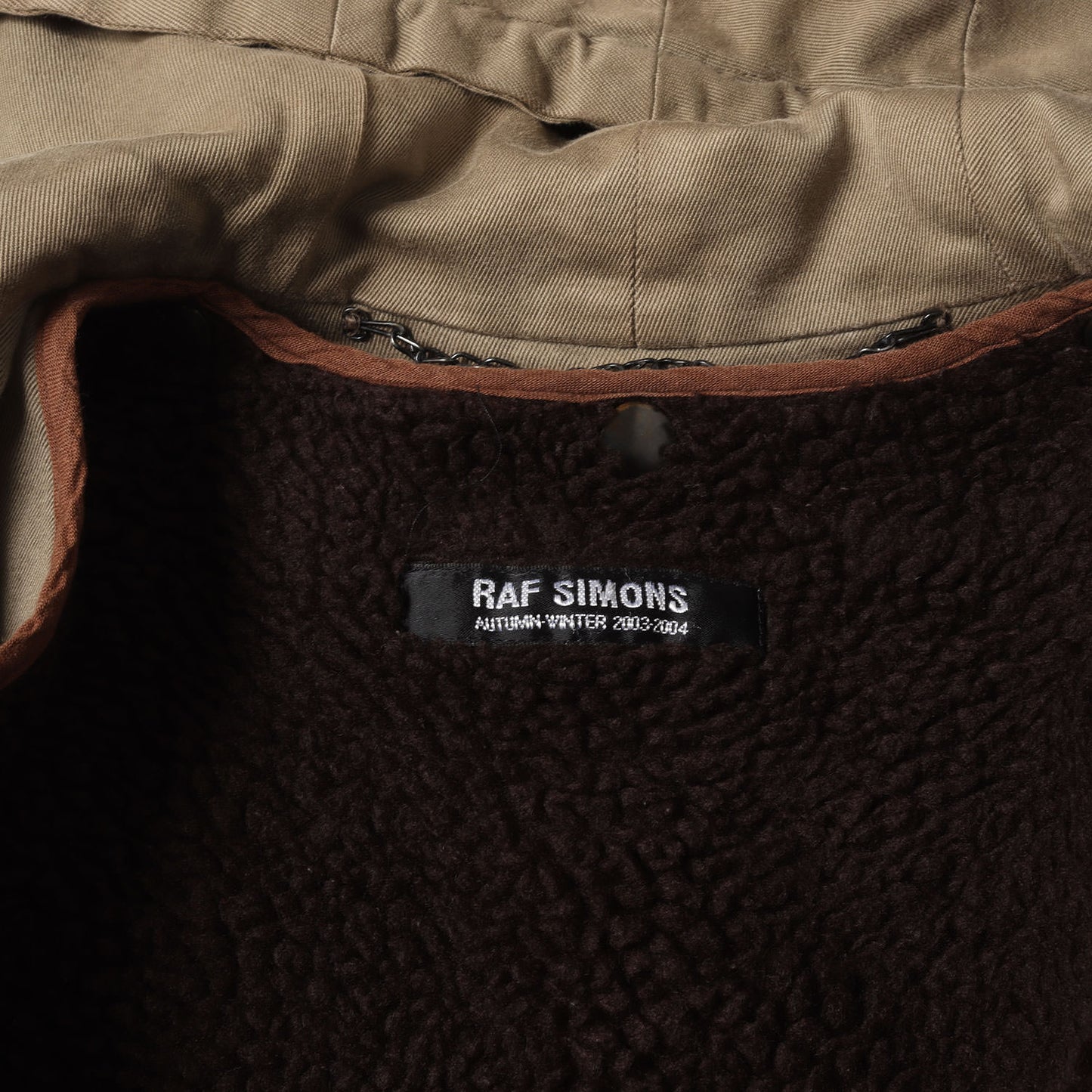[希少 CLOSER期] 03AW ×Peter Saville グラフィックパッチ付き M-51 ミリタリー コットン モッズコート