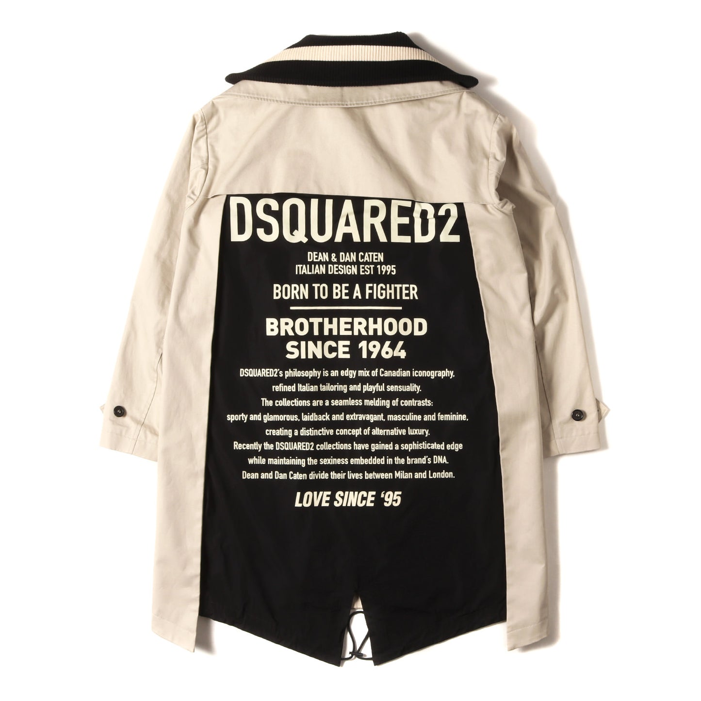 バックロゴ ハイネックリブ ドッキング トレンチコート (HYBRID STRETCH COTTON TRENCH COAT)