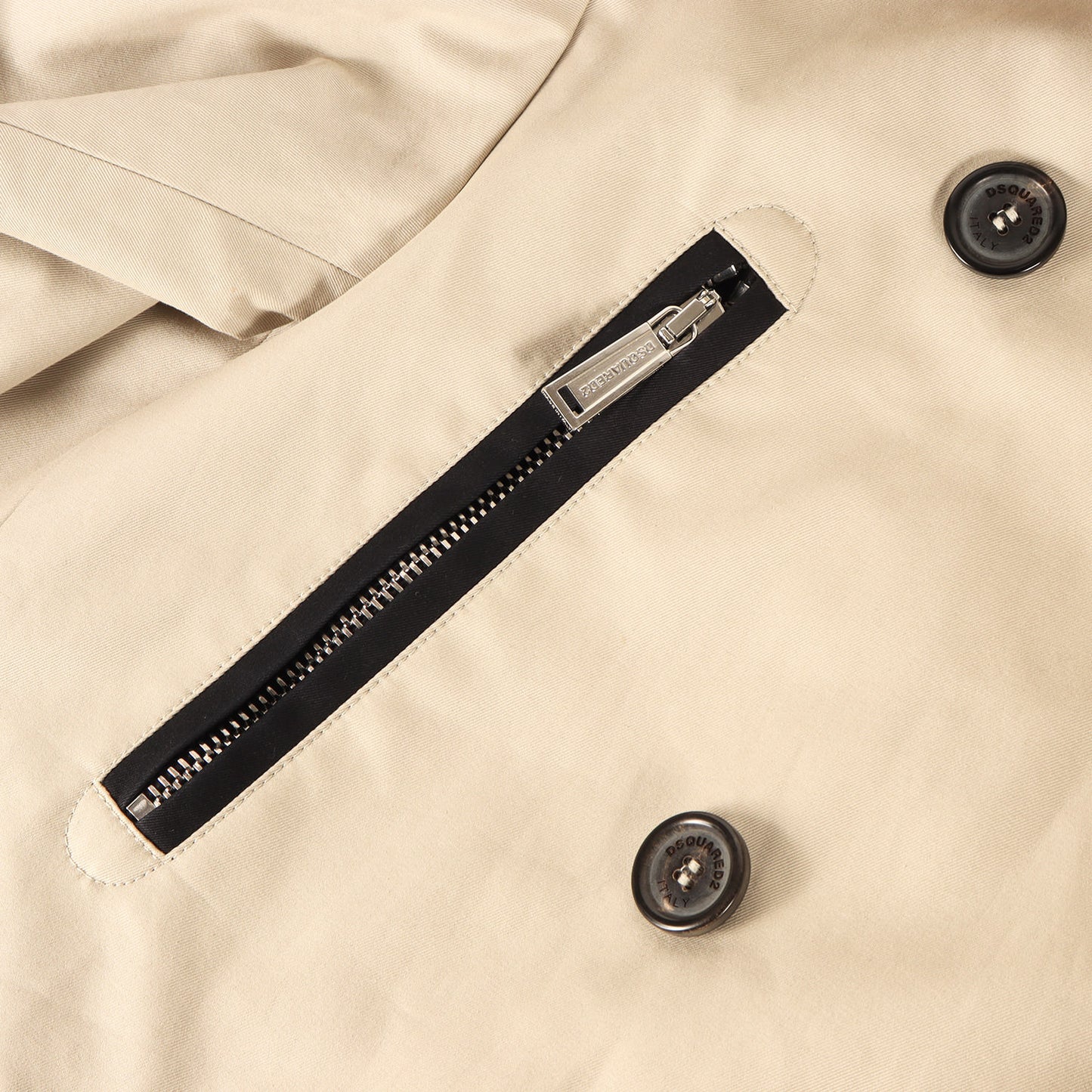 バックロゴ ハイネックリブ ドッキング トレンチコート (HYBRID STRETCH COTTON TRENCH COAT)