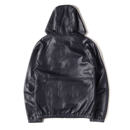 ラムレザー フーデッド フルジップ ブルゾン (LAMB LEATHER HOODED JACKET)