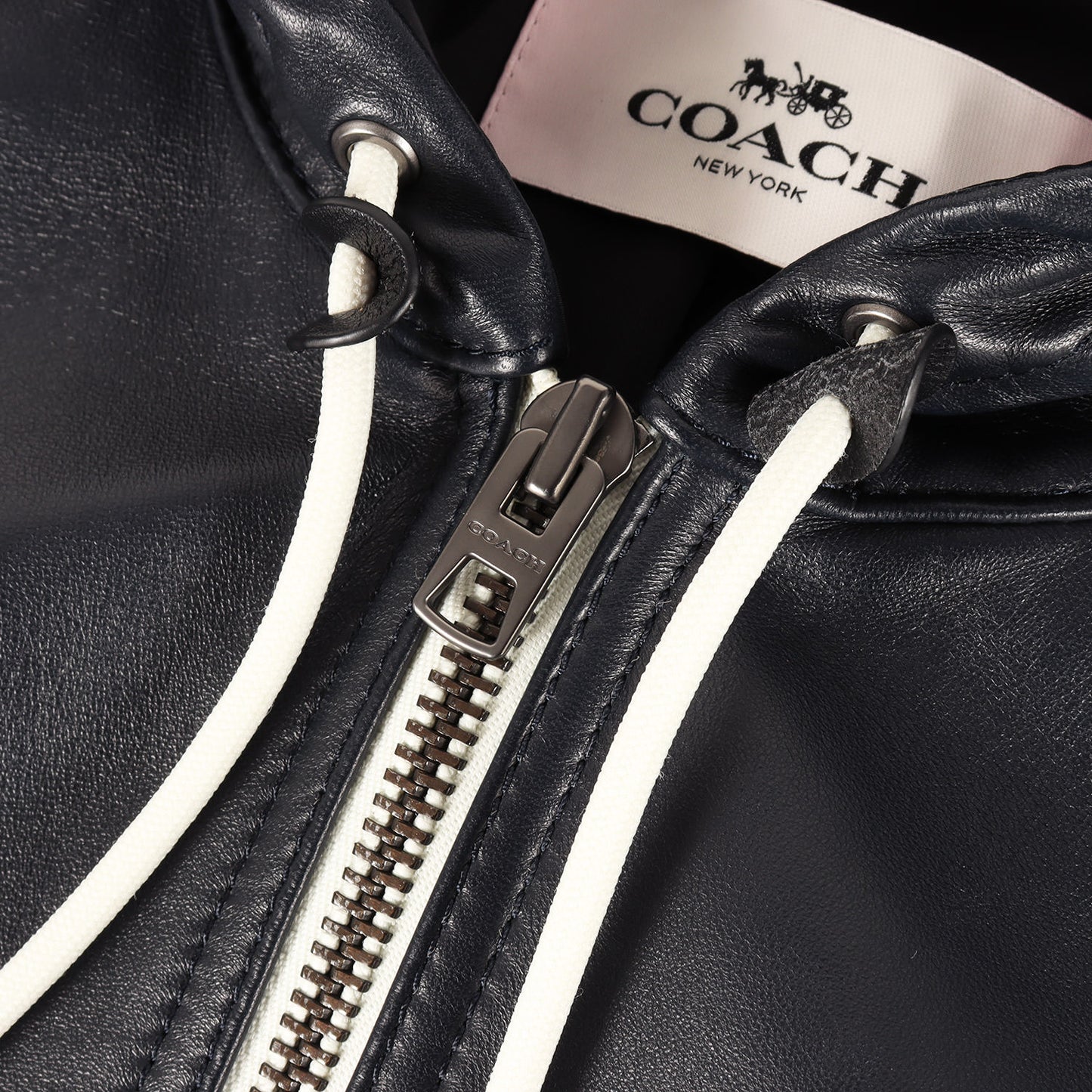 ラムレザー フーデッド フルジップ ブルゾン (LAMB LEATHER HOODED JACKET)