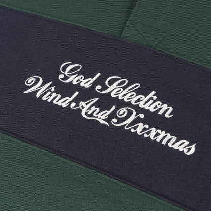 ×GOD SELECTION XXX ブランドロゴ刺繍 ボーダー ラガーシャツ (WDS-XXX-21A-06)