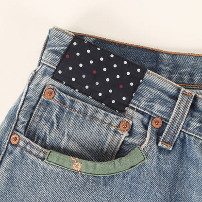 ×Levi's 501 マルチパッチワーク 古着リメイク デニムパンツ (501 Patchwork Multi)
