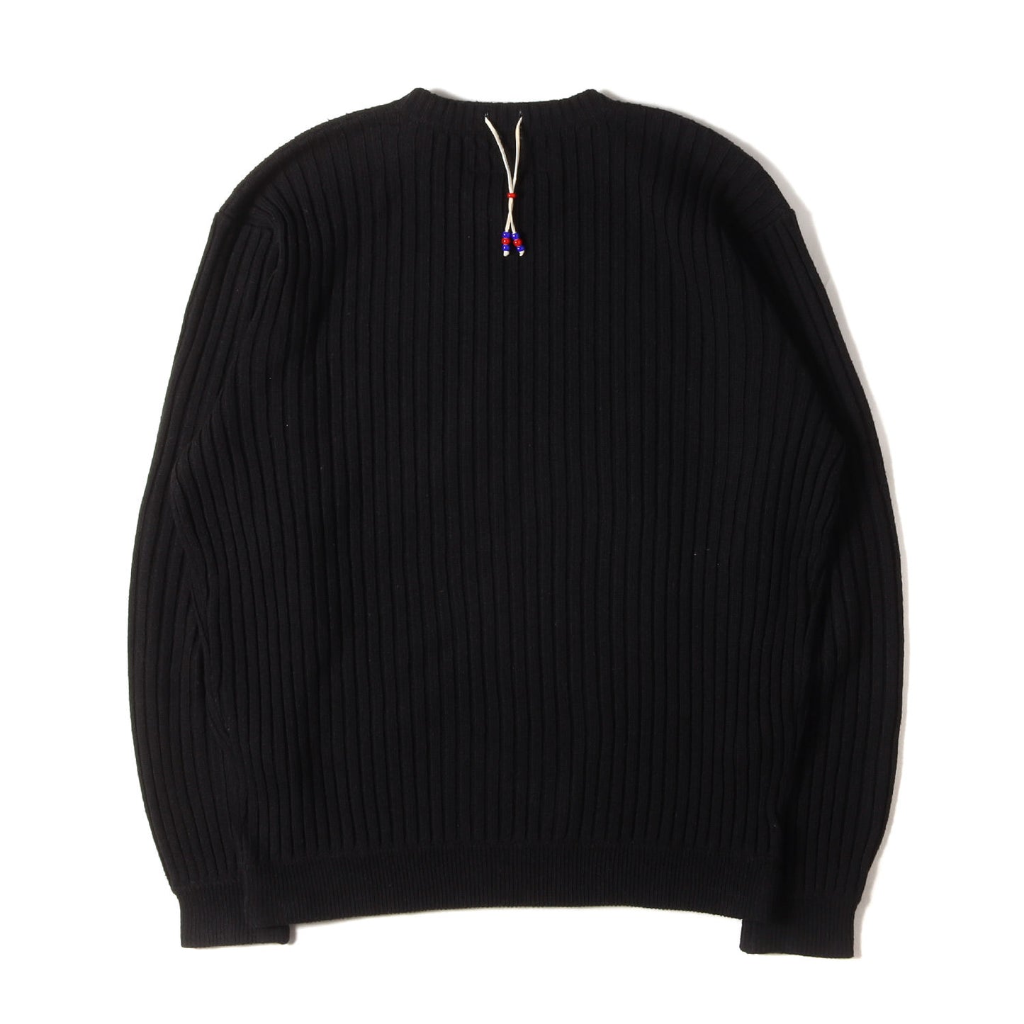 20AW 革紐ビーズ付き クルーネック リブ編み ニット (RIB/EA-KNIT.LS)