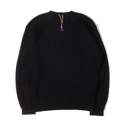 20AW 革紐ビーズ付き クルーネック リブ編み ニット (RIB/EA-KNIT.LS)