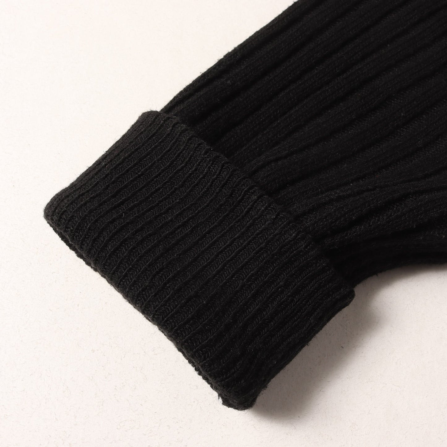 20AW 革紐ビーズ付き クルーネック リブ編み ニット (RIB/EA-KNIT.LS)