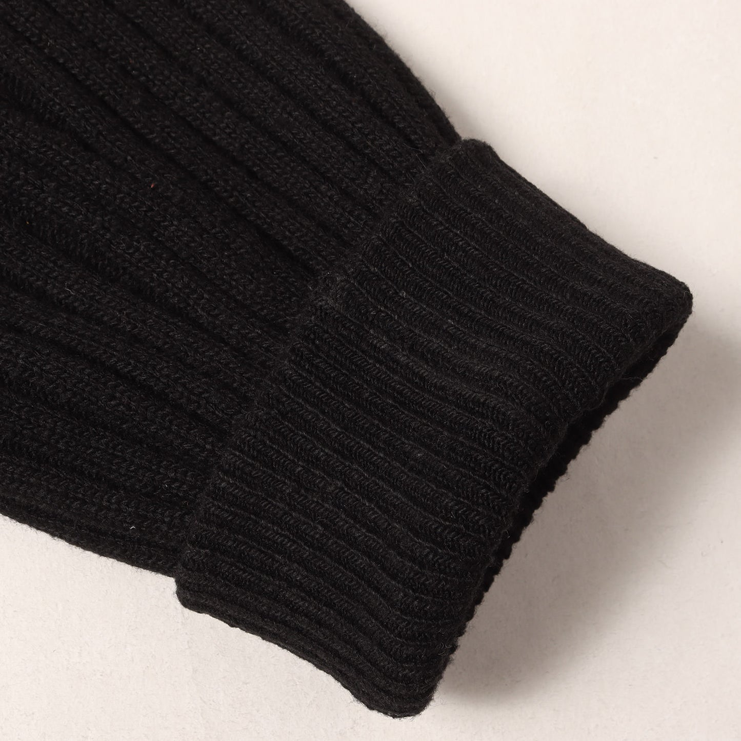 20AW 革紐ビーズ付き クルーネック リブ編み ニット (RIB/EA-KNIT.LS)