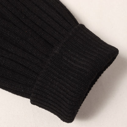 20AW 革紐ビーズ付き クルーネック リブ編み ニット (RIB/EA-KNIT.LS)