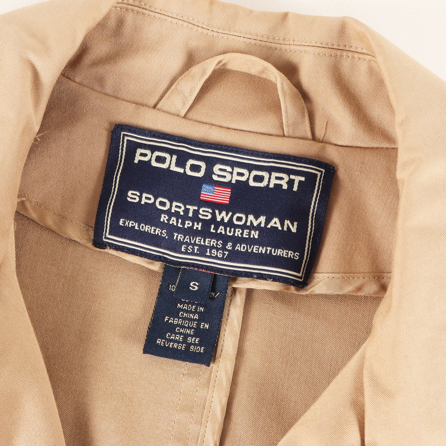 90s 比翼ボタン コットン ステンカラーコート / POLO SPORT SPORTSWOMAN