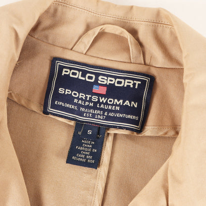 90s 比翼ボタン コットン ステンカラーコート / POLO SPORT SPORTSWOMAN