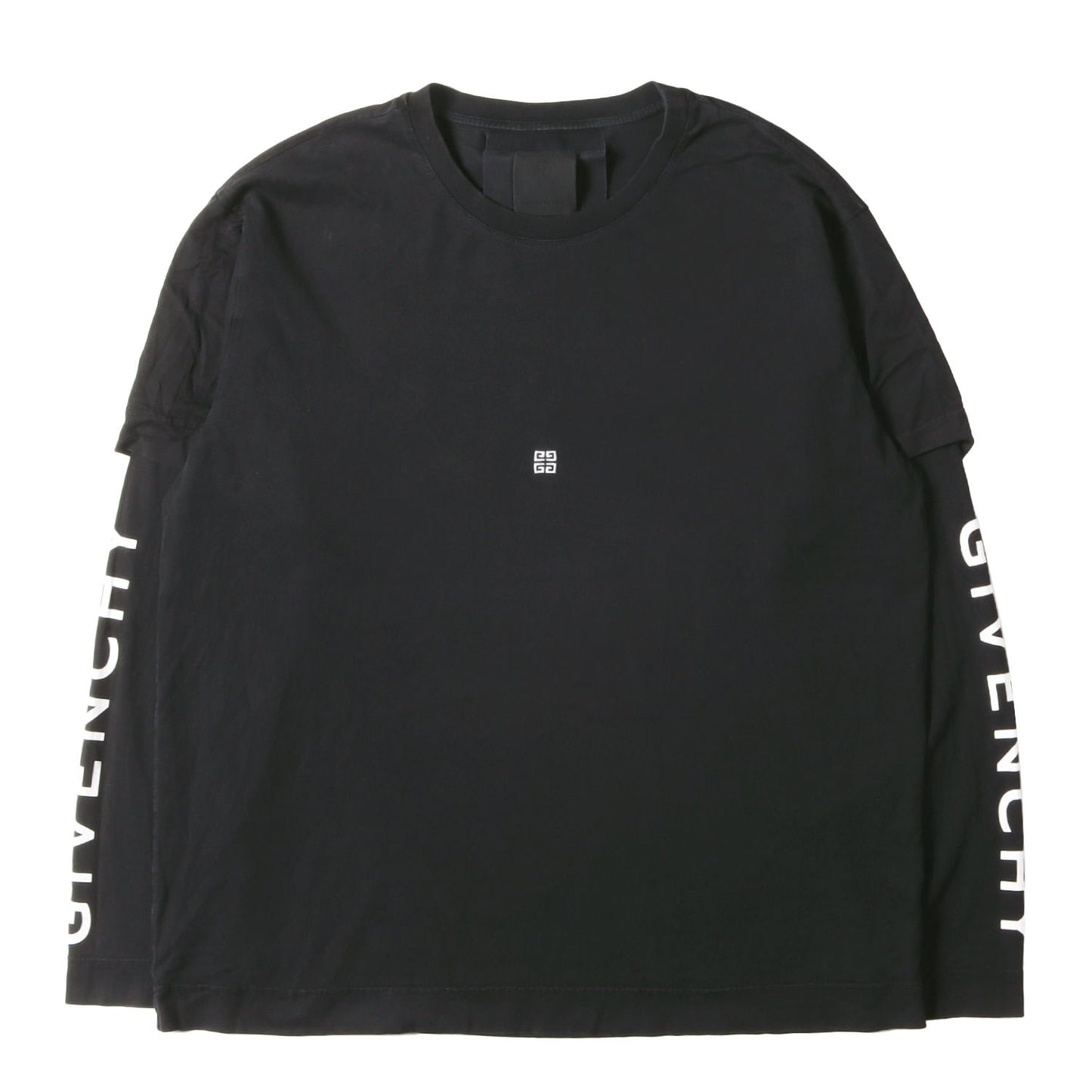4Gロゴ刺繍 / アームブランドロゴプリント レイヤード ロングスリーブ Tシャツ (BM71G53)