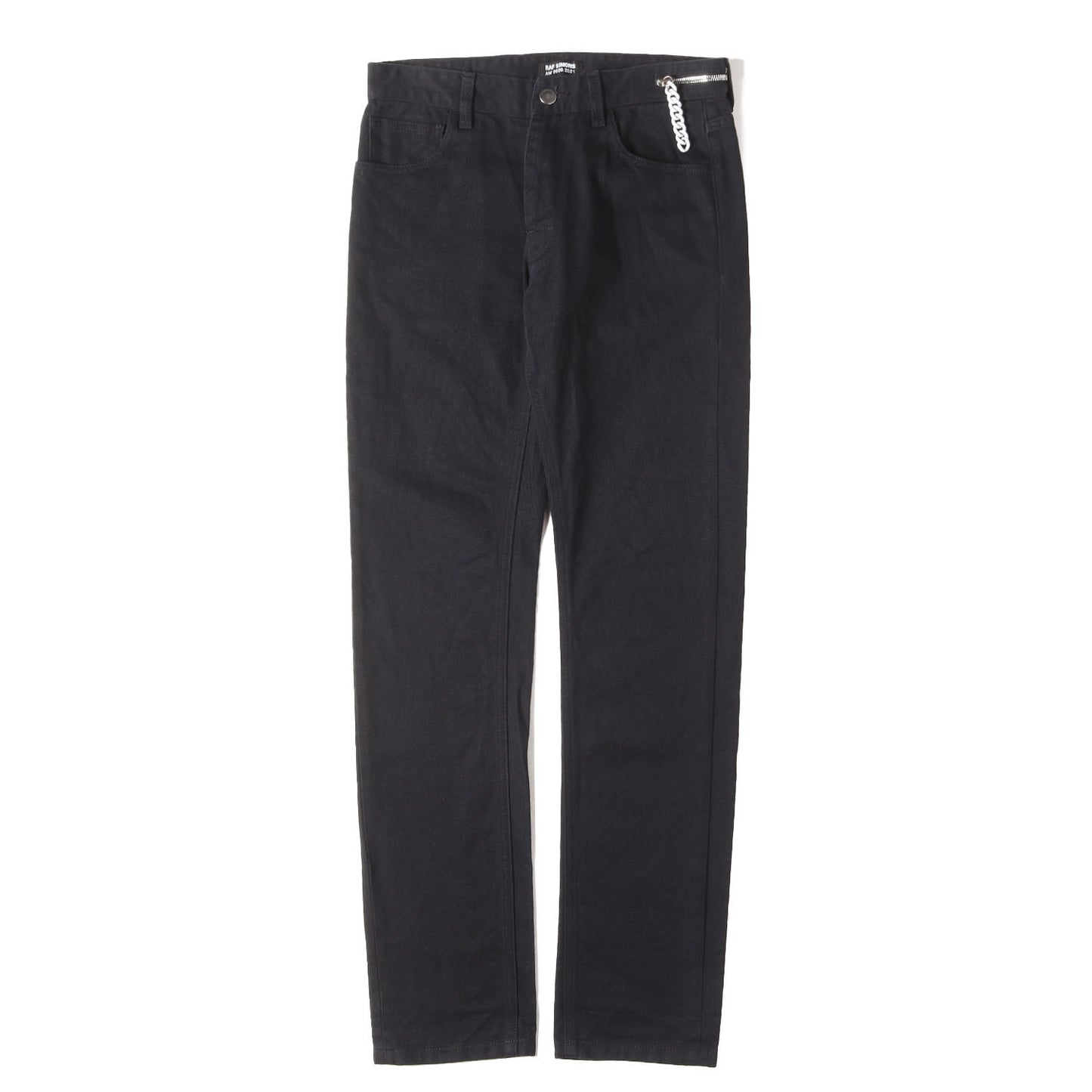 20AW ジップ / パッチ付き スリム デニムパンツ (SLIM FIT DENIM PANTS WITH BIG ZIP AND JERSEY PATCH)