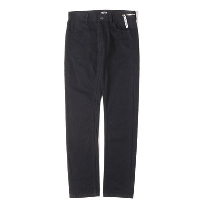20AW ジップ / パッチ付き スリム デニムパンツ (SLIM FIT DENIM PANTS WITH BIG ZIP AND JERSEY PATCH)