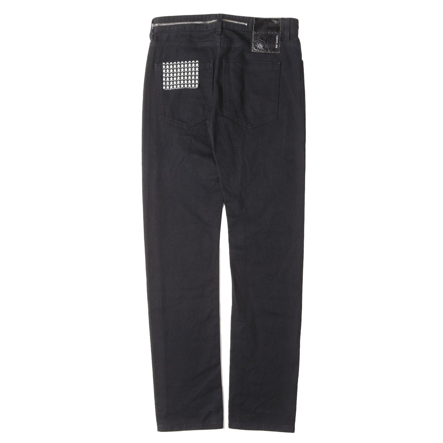 20AW ジップ / パッチ付き スリム デニムパンツ (SLIM FIT DENIM PANTS WITH BIG ZIP AND JERSEY PATCH)