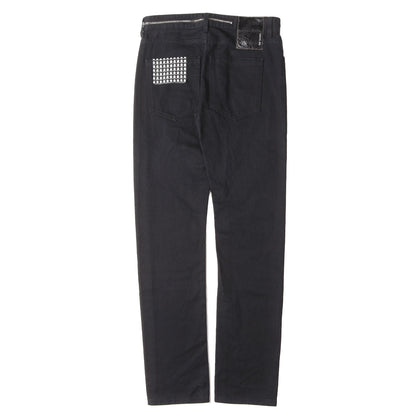 20AW ジップ / パッチ付き スリム デニムパンツ (SLIM FIT DENIM PANTS WITH BIG ZIP AND JERSEY PATCH)