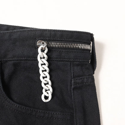 20AW ジップ / パッチ付き スリム デニムパンツ (SLIM FIT DENIM PANTS WITH BIG ZIP AND JERSEY PATCH)
