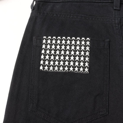 20AW ジップ / パッチ付き スリム デニムパンツ (SLIM FIT DENIM PANTS WITH BIG ZIP AND JERSEY PATCH)