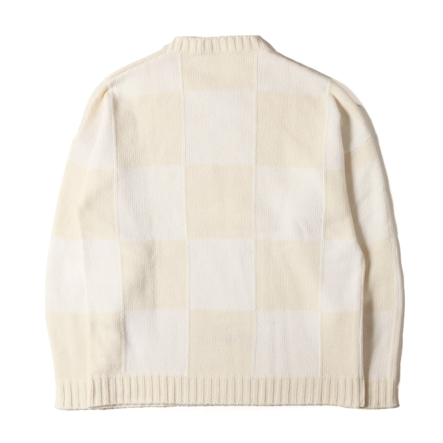 ブランドロゴ チェッカーボード クルーネック ウール ニット (Checkerboard Logo Intarsia Sweater)