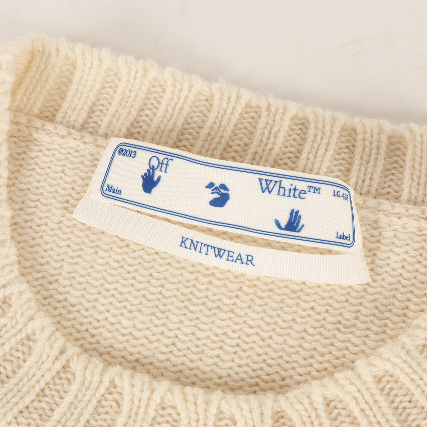 ブランドロゴ チェッカーボード クルーネック ウール ニット (Checkerboard Logo Intarsia Sweater)